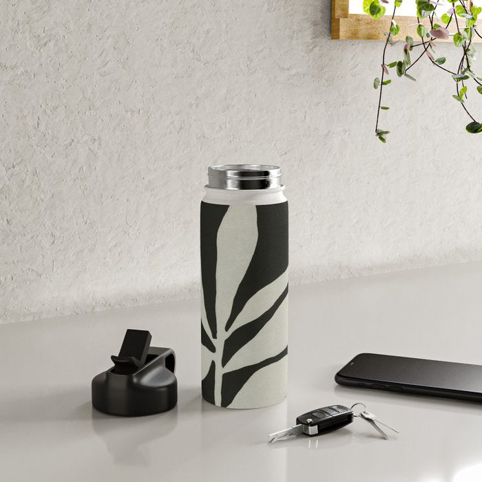 Linocut Branch #3 / White & Black Water Bottle Gallery Image 4