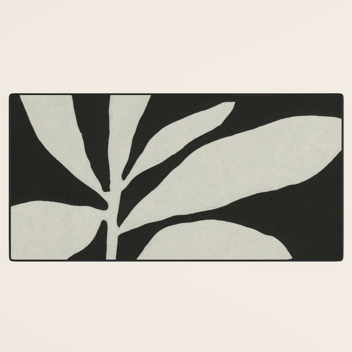 Linocut Branch #3 / White & Black Desk Mat Gallery Image 3