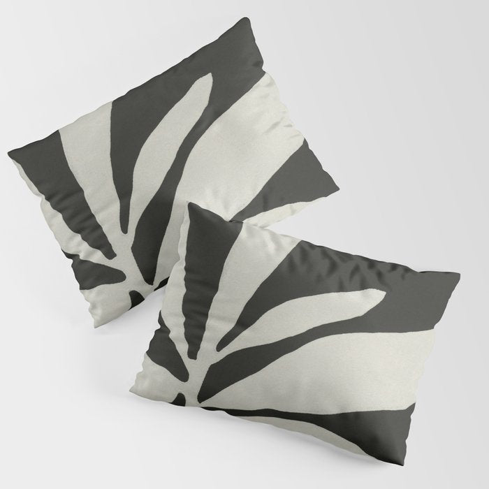 Linocut Branch #3 / White & Black Pillow Sham Gallery Image 3