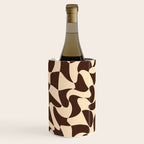Wavy Checkerboard in Brown & Cream Wine Chiller Gallery Image 1