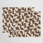 Wavy Checkerboard in Brown & Cream Placemat Gallery Image 1