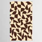 Wavy Checkerboard in Brown & Cream Tablecloth Gallery Image 2