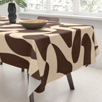 Wavy Checkerboard in Brown & Cream Tablecloth Gallery Image 3
