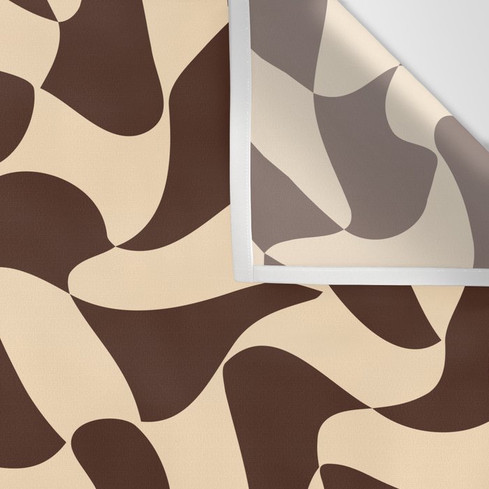 Wavy Checkerboard in Brown & Cream Wall Tapestry Gallery Image 3