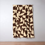 Wavy Checkerboard in Brown & Cream Window Curtain Gallery Image 3