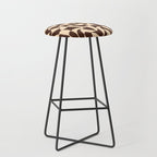 Wavy Checkerboard in Brown & Cream Stool Gallery Image 1