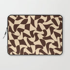 Wavy Checkerboard in Brown & Cream Laptop Sleeve Gallery Image 1