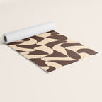 Wavy Checkerboard in Brown & Cream Yoga Mat Gallery Image 2