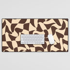 Wavy Checkerboard in Brown & Cream Desk Mat Gallery Image 1