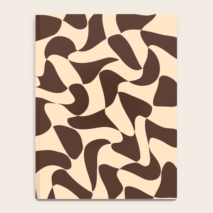 Wavy Checkerboard in Brown & Cream Notebook Gallery Image 4