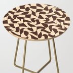 Wavy Checkerboard in Brown & Cream Side Table Gallery Image 2