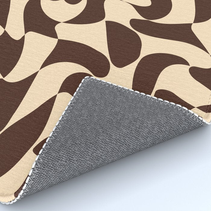 Wavy Checkerboard in Brown & Cream Rug Gallery Image 4