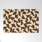 Wavy Checkerboard in Brown & Cream Welcome Mat Gallery Image 1
