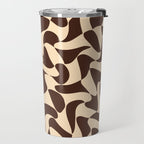 Wavy Checkerboard in Brown & Cream Travel Mug Gallery Image 2