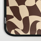 Wavy Checkerboard in Brown & Cream Laptop Sleeve Gallery Image 3