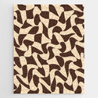 Wavy Checkerboard in Brown & Cream Jigsaw Puzzle Gallery Image 1