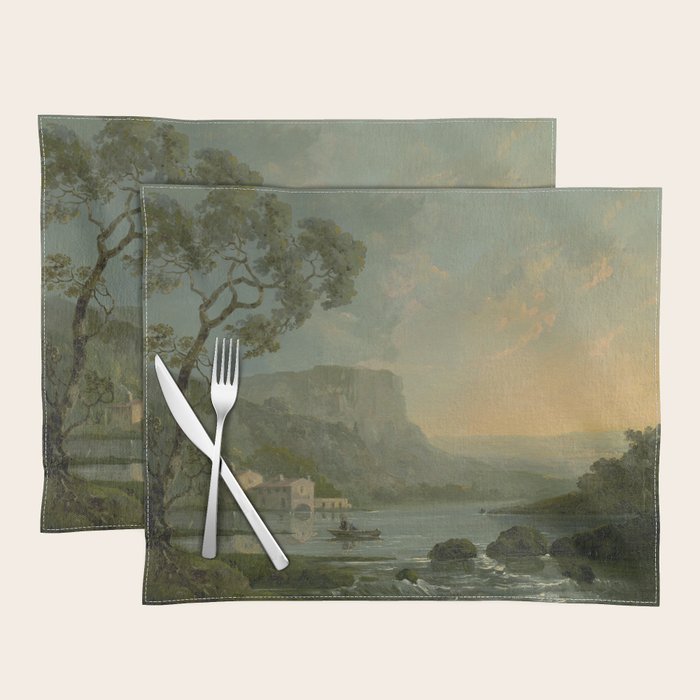 Landscape with Fishermen on a Lake by William Hodges Placemat Gallery Image 1