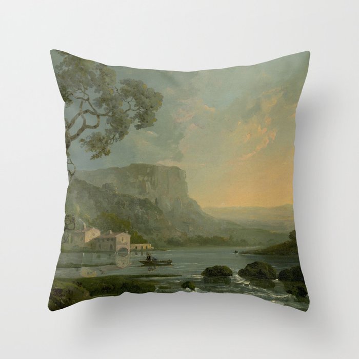 Landscape with Fishermen on a Lake by William Hodges Throw Pillow Gallery Image 6