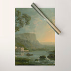 Landscape with Fishermen on a Lake by William Hodges Wrapping Paper Gallery Image 1