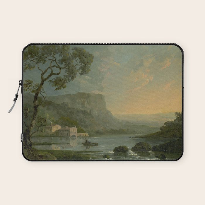Landscape with Fishermen on a Lake by William Hodges Laptop Sleeve Gallery Image 1