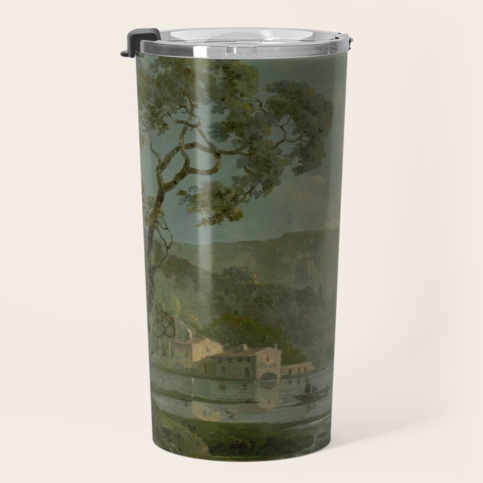 Landscape with Fishermen on a Lake by William Hodges Travel Mug Gallery Image 3