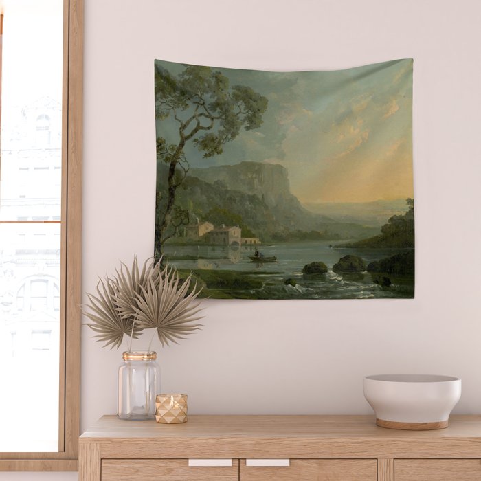 Landscape with Fishermen on a Lake by William Hodges Wall Tapestry Gallery Image 2