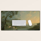 Landscape with Fishermen on a Lake by William Hodges Desk Mat Gallery Image 1