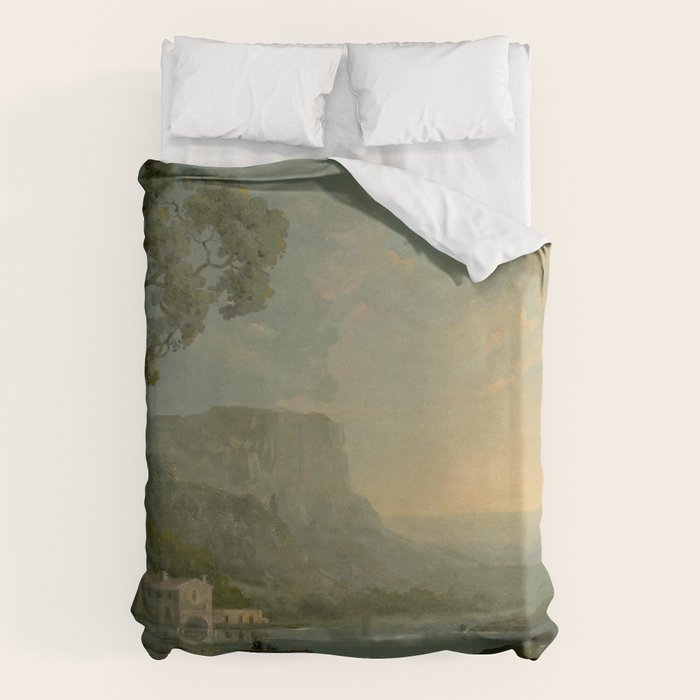 Landscape with Fishermen on a Lake by William Hodges Duvet Cover Gallery Image 1