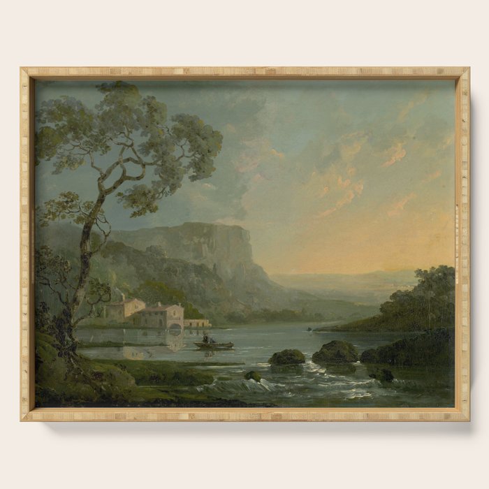 Landscape with Fishermen on a Lake by William Hodges Serving Tray Gallery Image 1