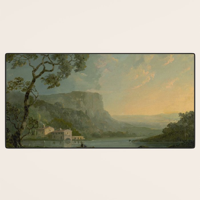 Landscape with Fishermen on a Lake by William Hodges Desk Mat Gallery Image 3