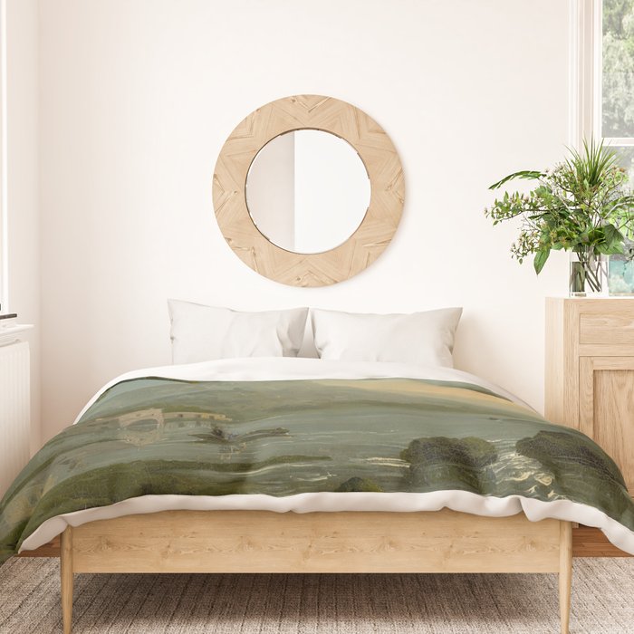 Landscape with Fishermen on a Lake by William Hodges Duvet Cover Gallery Image 3