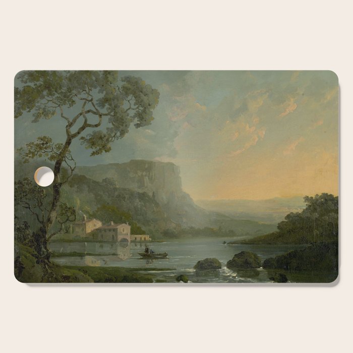 Landscape with Fishermen on a Lake by William Hodges Cutting Board Gallery Image 1