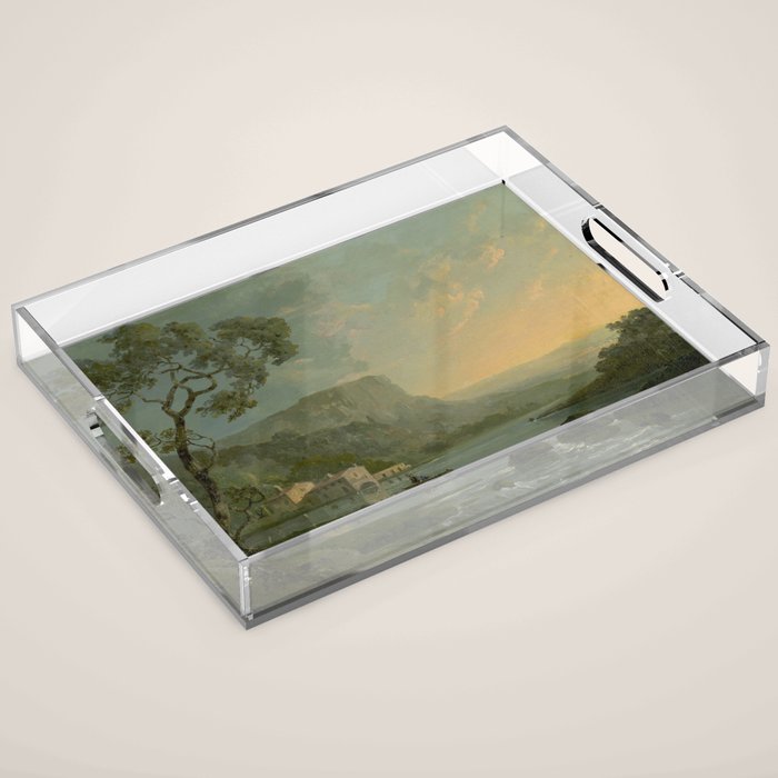 Landscape with Fishermen on a Lake by William Hodges Acrylic Tray Gallery Image 1
