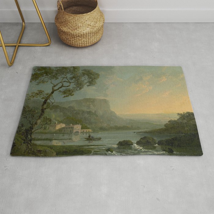 Landscape with Fishermen on a Lake by William Hodges Rug Gallery Image 1