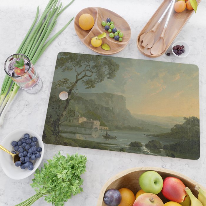 Landscape with Fishermen on a Lake by William Hodges Cutting Board Gallery Image 2