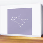 Gemini Zodiac Star Constellation Line Art Pastel Lavender Wall Mural Gallery Image 2