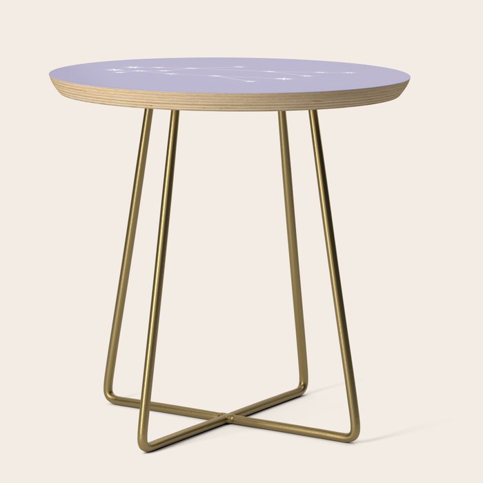 Gemini Zodiac Star Constellation Line Art Pastel Lavender Side Table Gallery Image 1