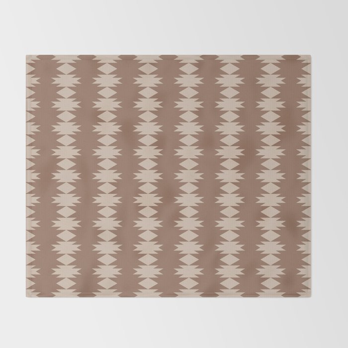 Geometric Southwestern Pattern XLIV Desert Brown Throw Blanket Gallery Image 2