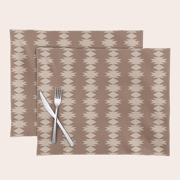 Geometric Southwestern Pattern XLIV Desert Brown Placemat Gallery Image 1