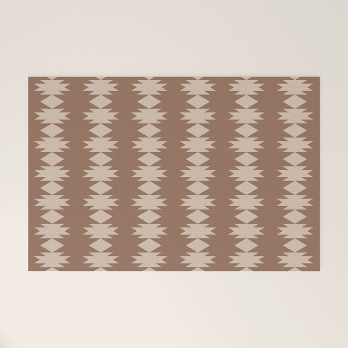 Geometric Southwestern Pattern XLIV Desert Brown Welcome Mat Gallery Image 1