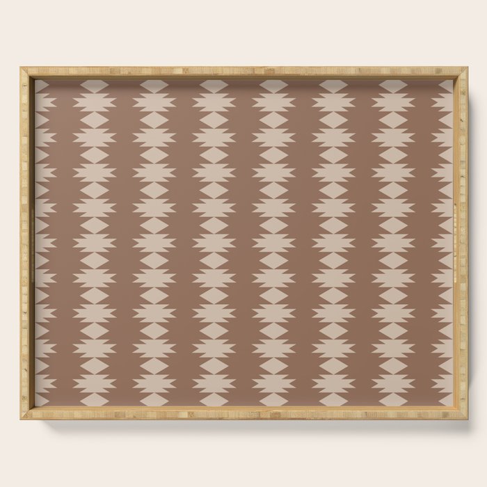 Geometric Southwestern Pattern XLIV Desert Brown Serving Tray Gallery Image 1