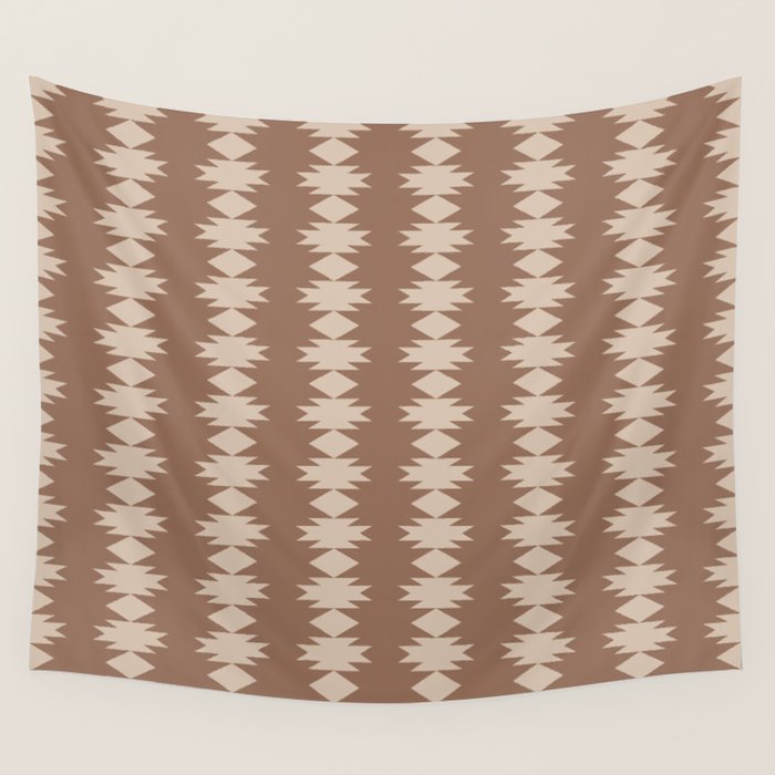 Geometric Southwestern Pattern XLIV Desert Brown Wall Tapestry Gallery Image 4