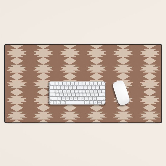 Geometric Southwestern Pattern XLIV Desert Brown Desk Mat Gallery Image 1