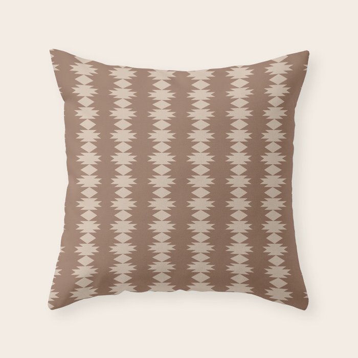 Geometric Southwestern Pattern XLIV Desert Brown Throw Pillow Gallery Image 1