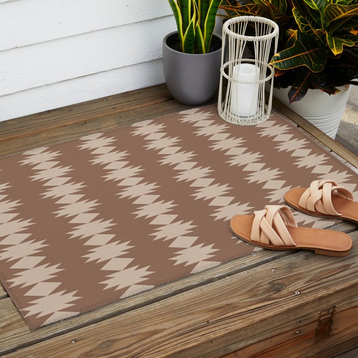 Geometric Southwestern Pattern XLIV Desert Brown Outdoor Rug Gallery Image 2