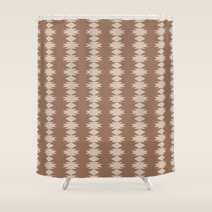 Geometric Southwestern Pattern XLIV Desert Brown Shower Curtain Gallery Image 1