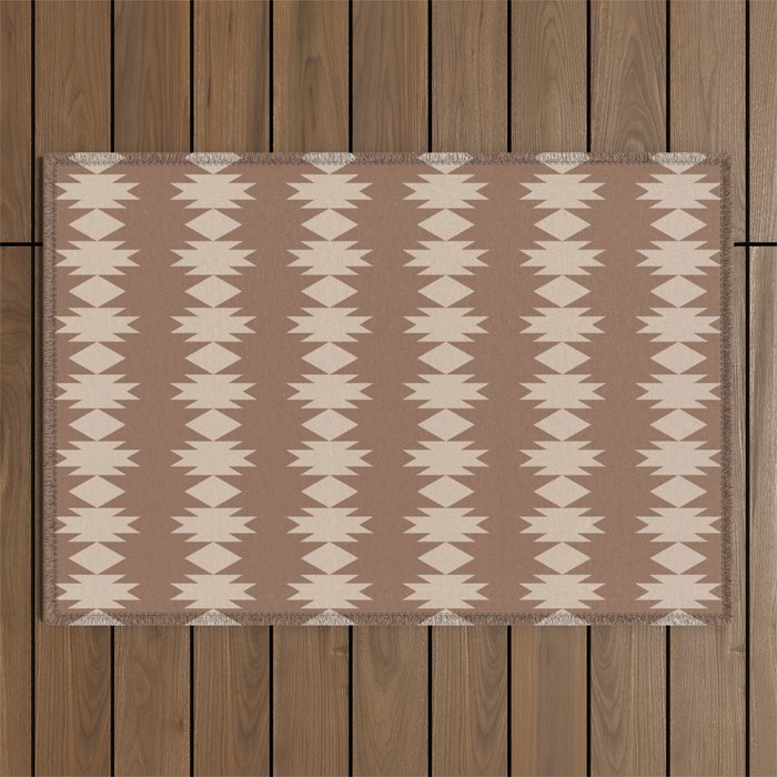 Geometric Southwestern Pattern XLIV Desert Brown Outdoor Rug Gallery Image 1