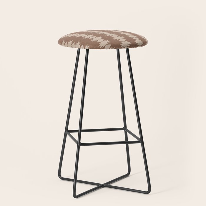 Geometric Southwestern Pattern XLIV Desert Brown Stool Gallery Image 1