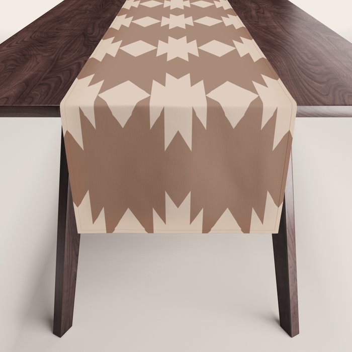 Geometric Southwestern Pattern XLIV Desert Brown Table Runner Gallery Image 1
