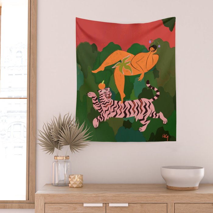 Fierce as a Tiger Wall Tapestry Gallery Image 2